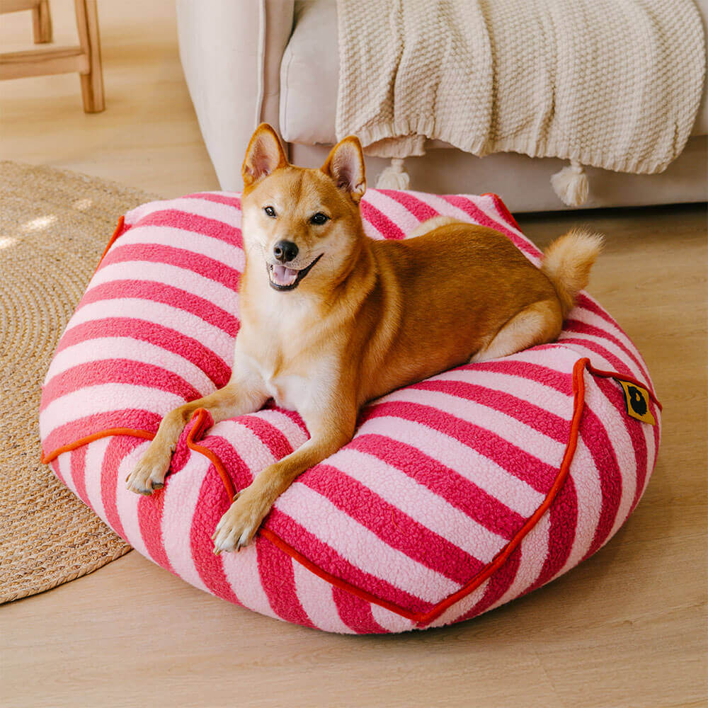 Trendy Striped Pattern Polygonal  Calming Bean Bag Dog Bed - Holidayae
