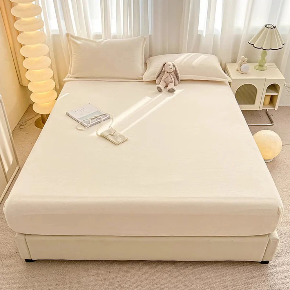 Milk Velvet Soft Fitted Sheet Mattress Cover - Holidayae