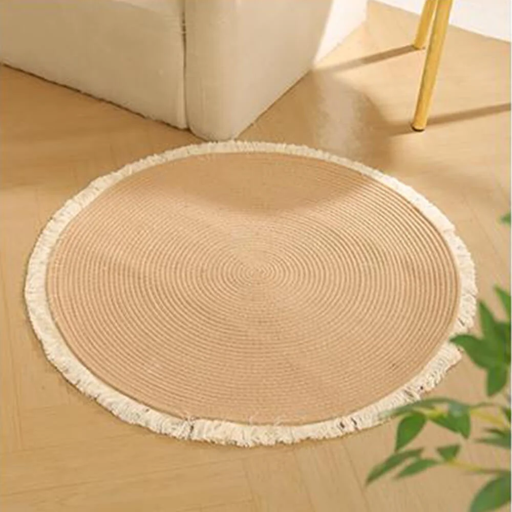 Nordic Handwoven Durable Cat Scratch Mat Rug with Fringe - Holidayae