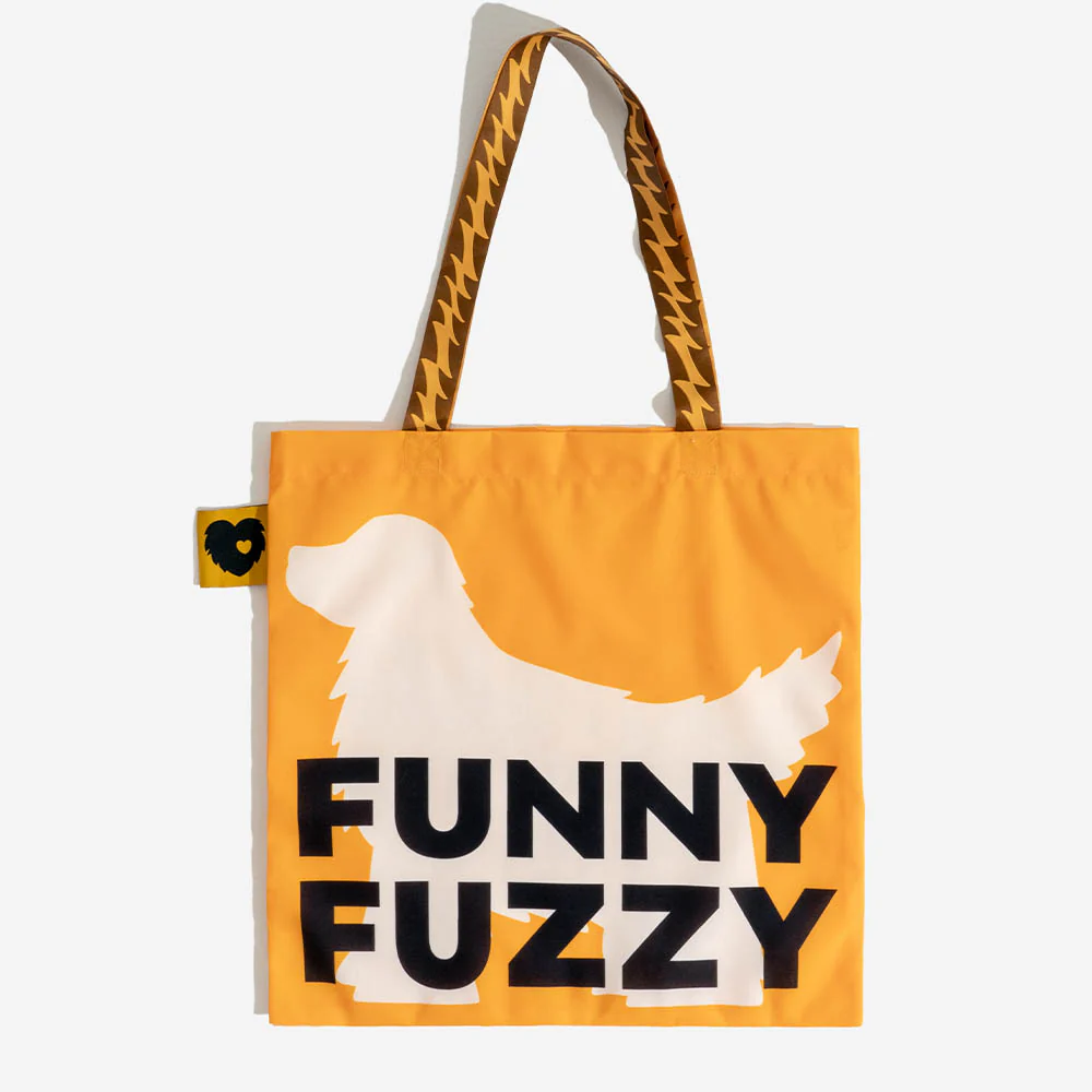 FUNNYFUZZY Recycled Foldable Canvas Tote Bag-Wagging Tails - Holidayae