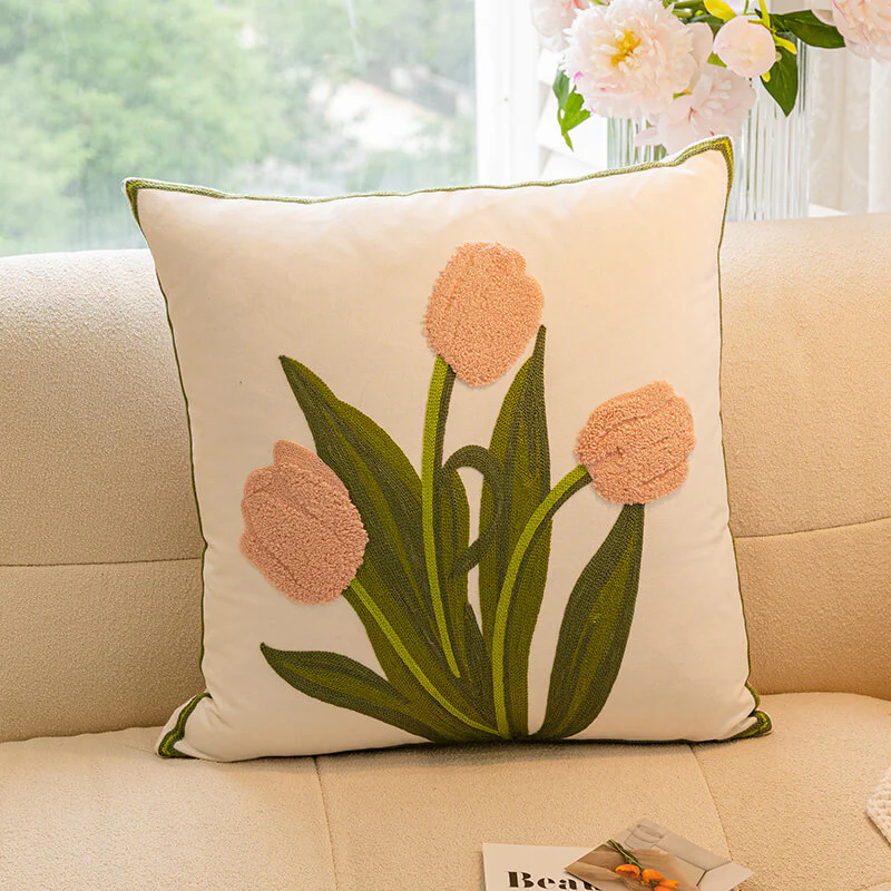Tulip Sunflower Bouquet Home Decor Sofa Pillow - Holidayae