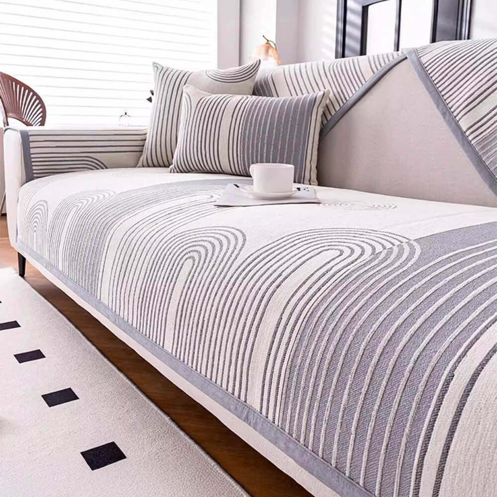 Chenille Arch Pattern Scratch-Resistant Couch Cover - Holidayae