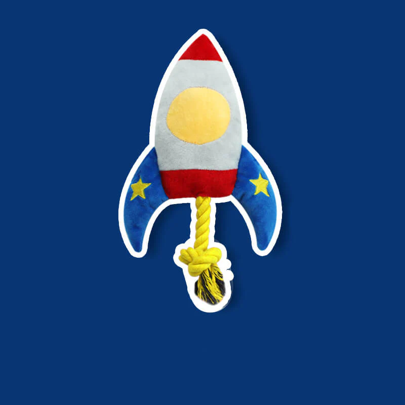 Rocket Plane Toy Playful Squeaky Toy Dog Chew Toy - Holidayae