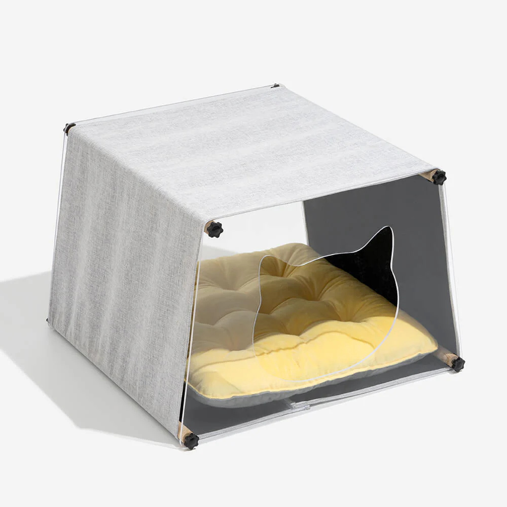 Acrylic Indoor Simple Solid Wood Structure Cat House - Holidayae