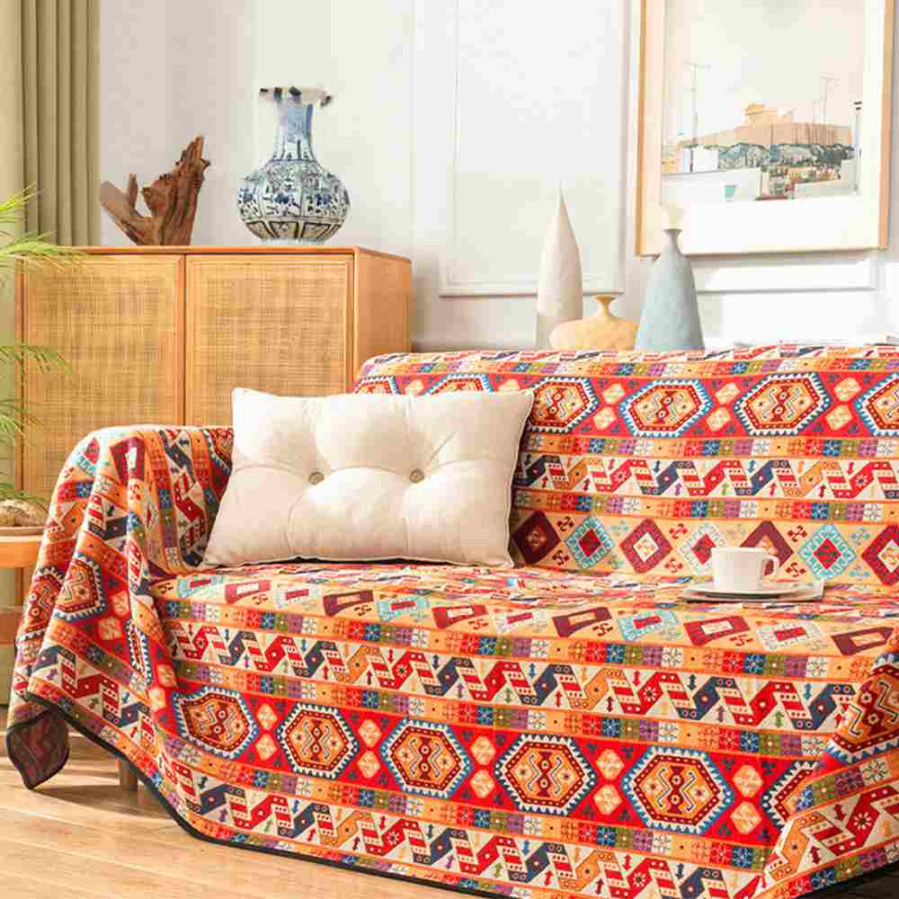 Moroccan Jacquard Multifunctional Throw Blanket Couch Cover - Holidayae