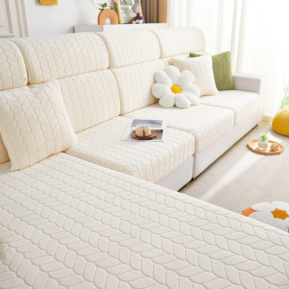 Wheat Leaf Texture All-Season Universal Elastic Full Protection Magic Couch Cover - Holidayae