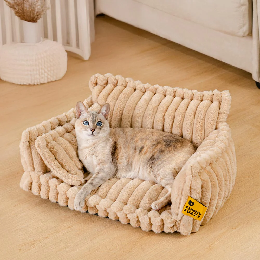 Washable Calming Soft Pillow Bolster Cat Bed-Snoozy Dream - Holidayae