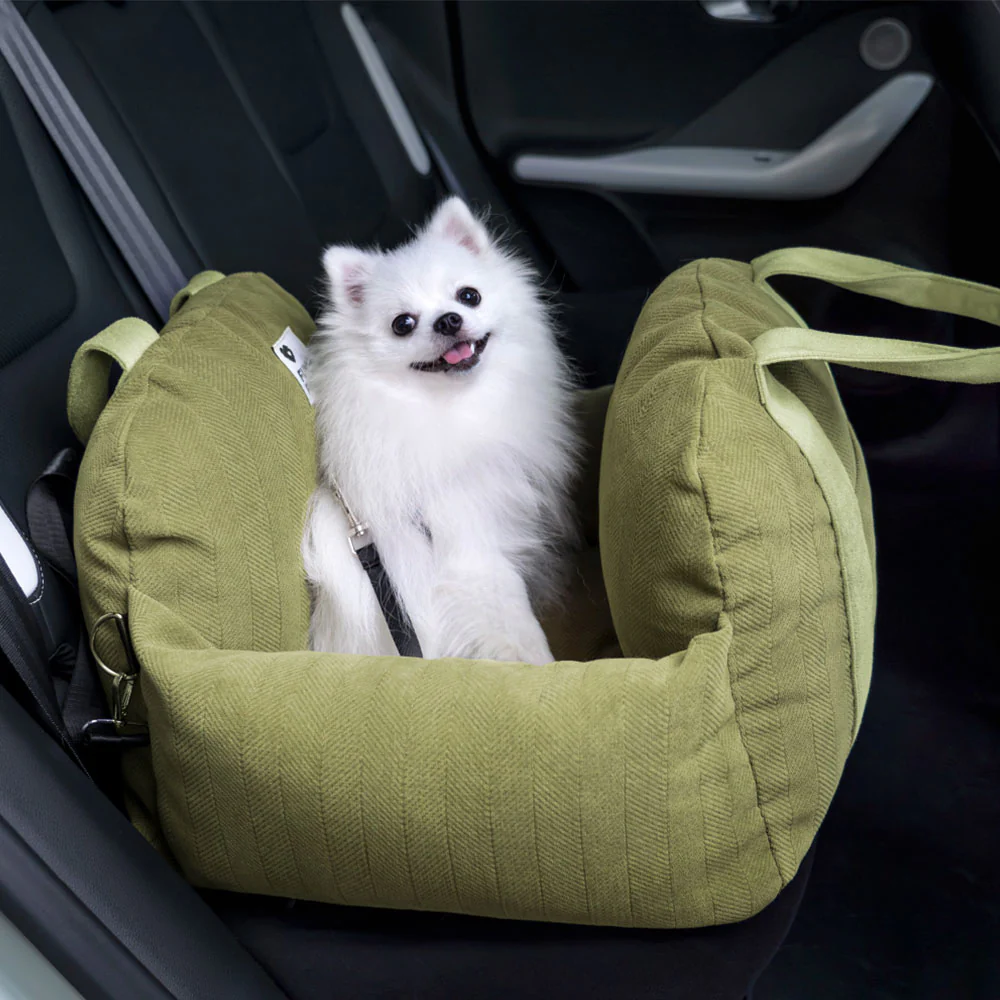 Herringbone Travel Bolster Safety Puppy Dog Car Seat Bed - Holidayae