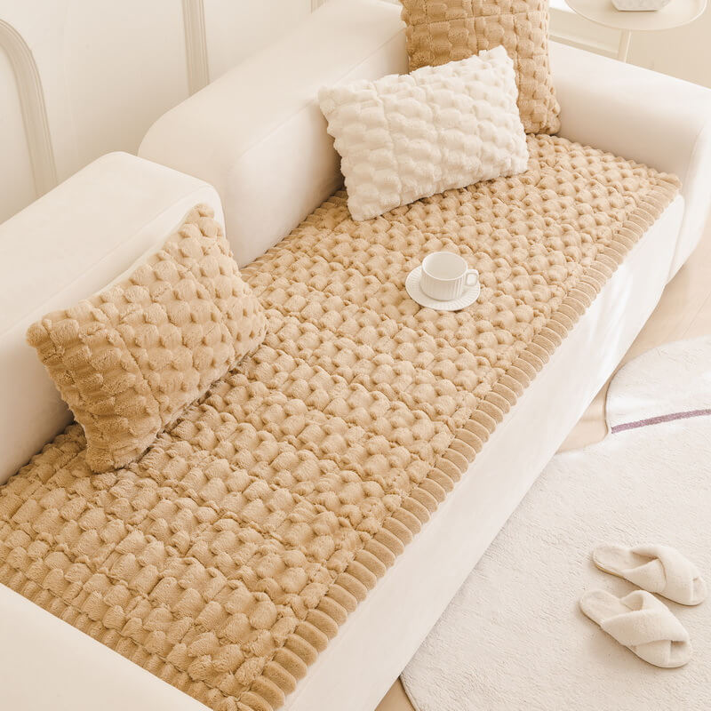 Honeycomb Plush Thickened Soft Sofa Decoration Pet Mat Couch Cover - Holidayae