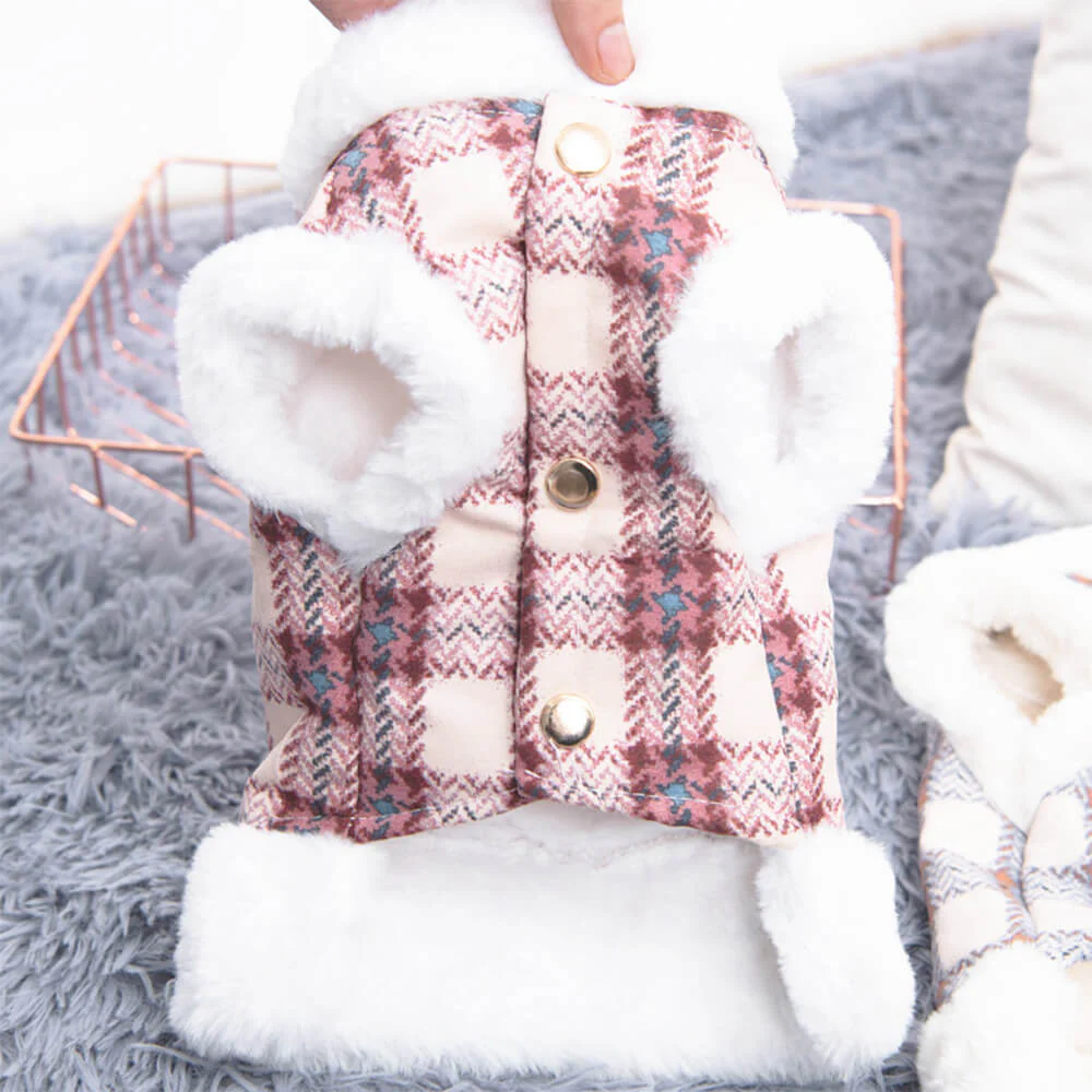 Plaid Fleece Pullover Dog Jacket - A Warm and Stylish Winter Jacket - Holidayae