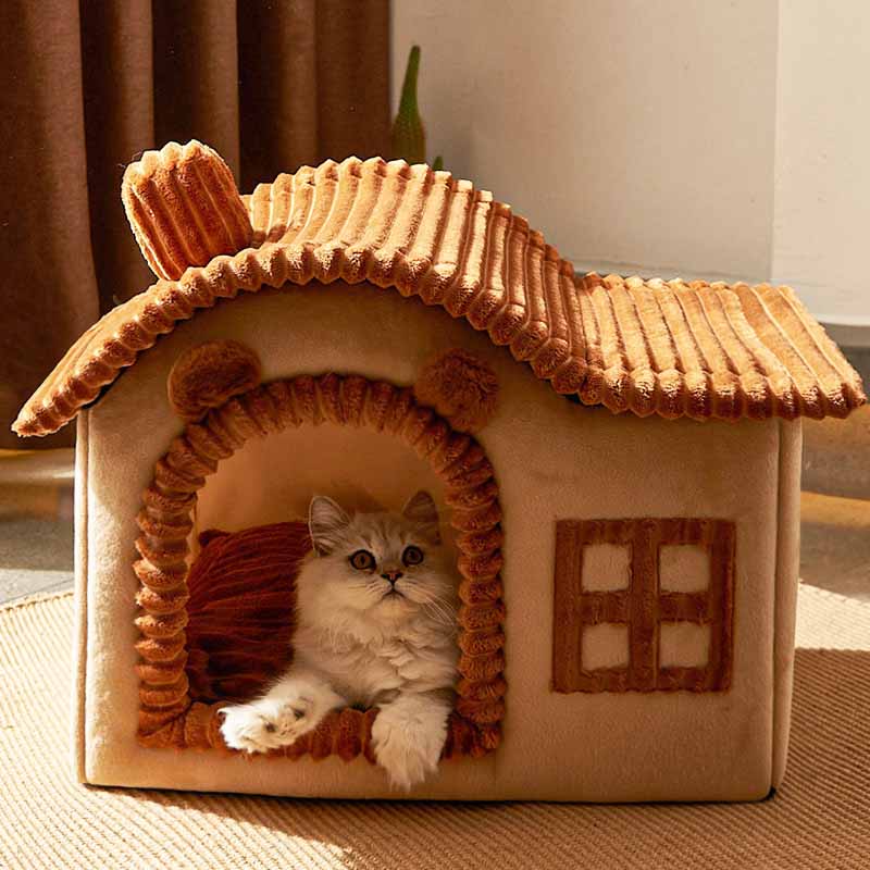 House Design Semi-Enclosed Cat Bed - Holidayae