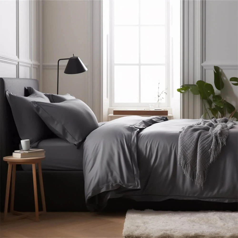 Comfortable Luxury Sateen 100% Bamboo Duvet Cover Bed Sheet Set - Holidayae