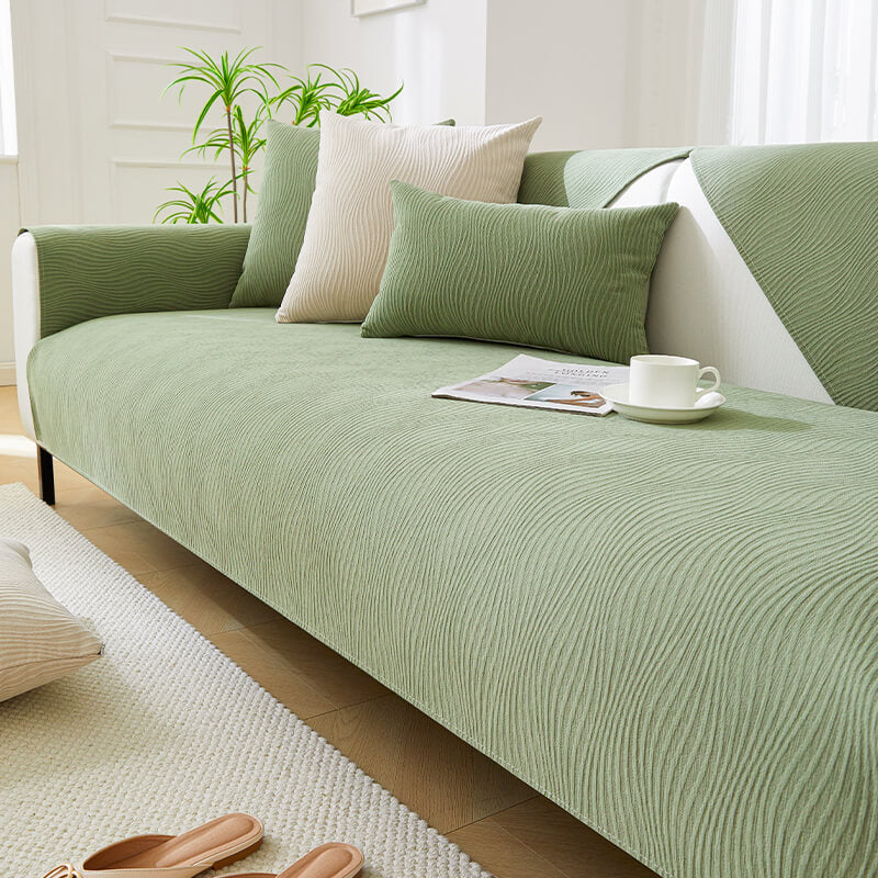 Wood Grain Texture Soft Chenille Anti-scratch Couch Cover - Holidayae