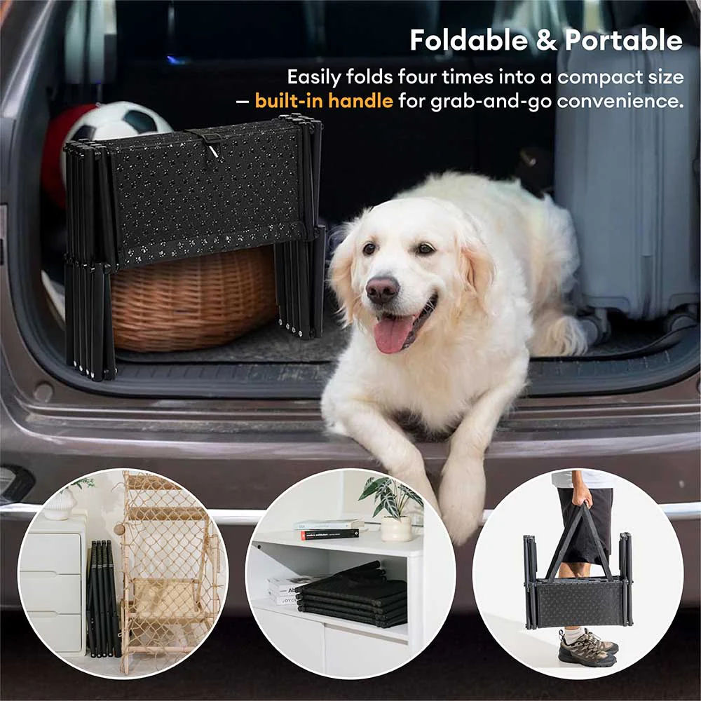Travel Portable Foldable 4-Steps Non-Slip Dog Car Stair - Holidayae