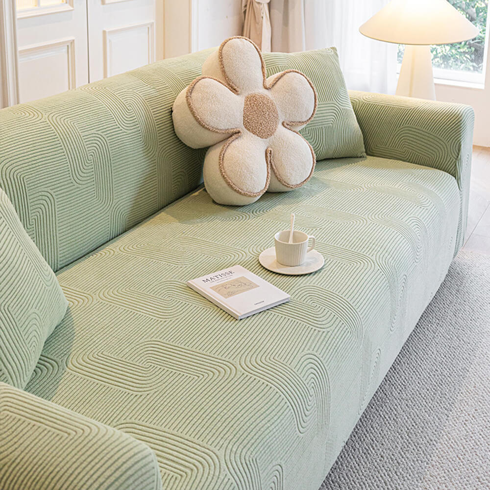 All-Seasons Polar Fleece Elastic Full Wrap Anti-Scratch Couch Cover - Holidayae