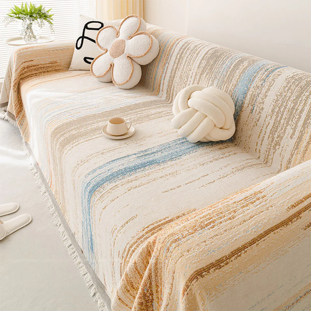 Colorful Rainbow Gradient Full Sofa Drape Throw Couch Cover - Holidayae