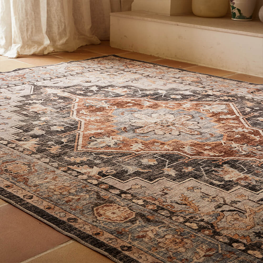 Nordic ethnic Persian style living room rug bedside - Holidayae