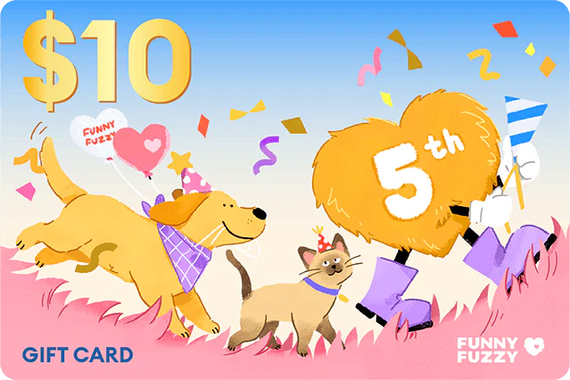 FunnyFuzzy 5th Anniversary Gift Card - Holidayae