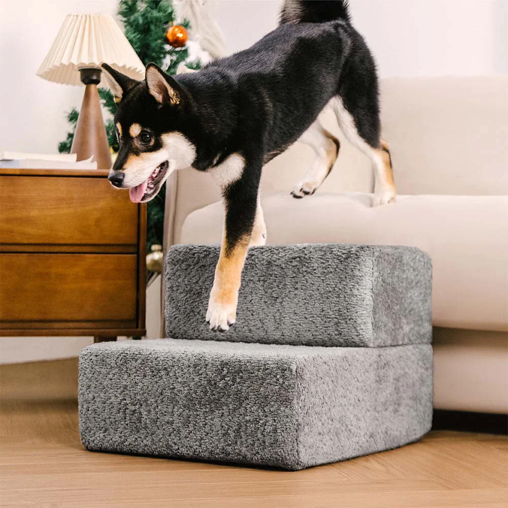 Chenille Durable Scratch-Resistant Foldable Blocks Multi-Level Dog Stairs - Holidayae