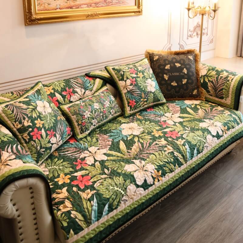 Tropical Rainforest Sofa Anti-Scratch Protective Mat Couch Cover - Holidayae