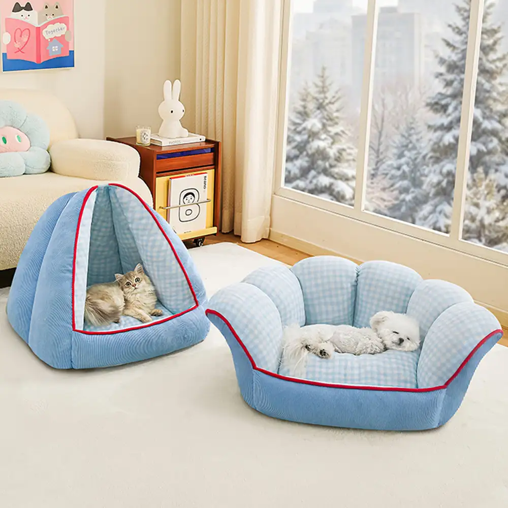 Multifunctional Semi-Enclosed Cave Dog Bed Warming Pet Bed - Holidayae