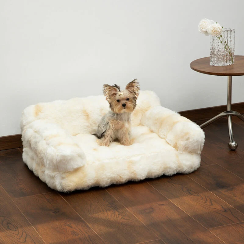 Fluffy Plush Thickened Cozy Pet Calming Bed Dog Cat Sofa Bed - Holidayae