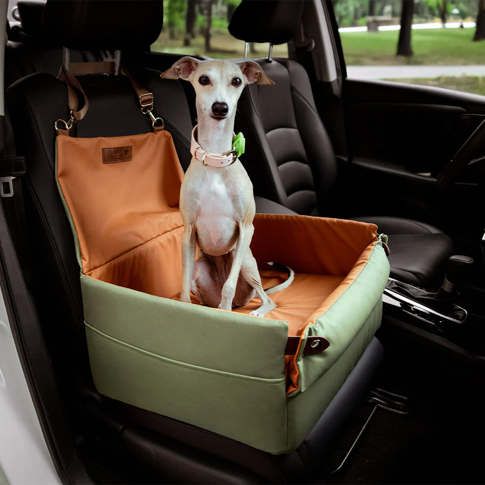 Elevated Faux Leather Deluxe Dog Car Seat Booster Bed - Urban Voyager - Holidayae