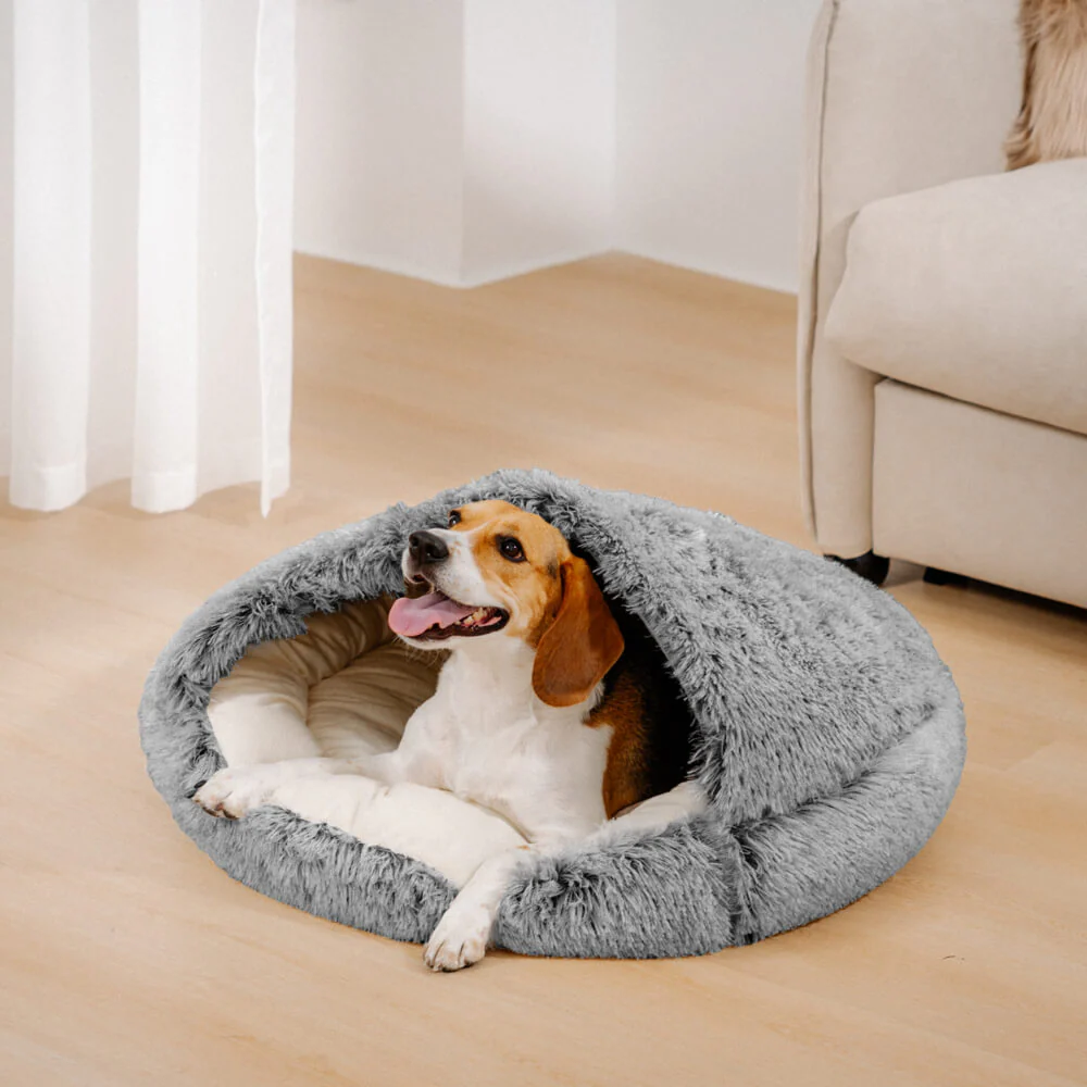 Calming Plush Semi-Enclosed Pet Nest Pita Bed For Dogs - Holidayae