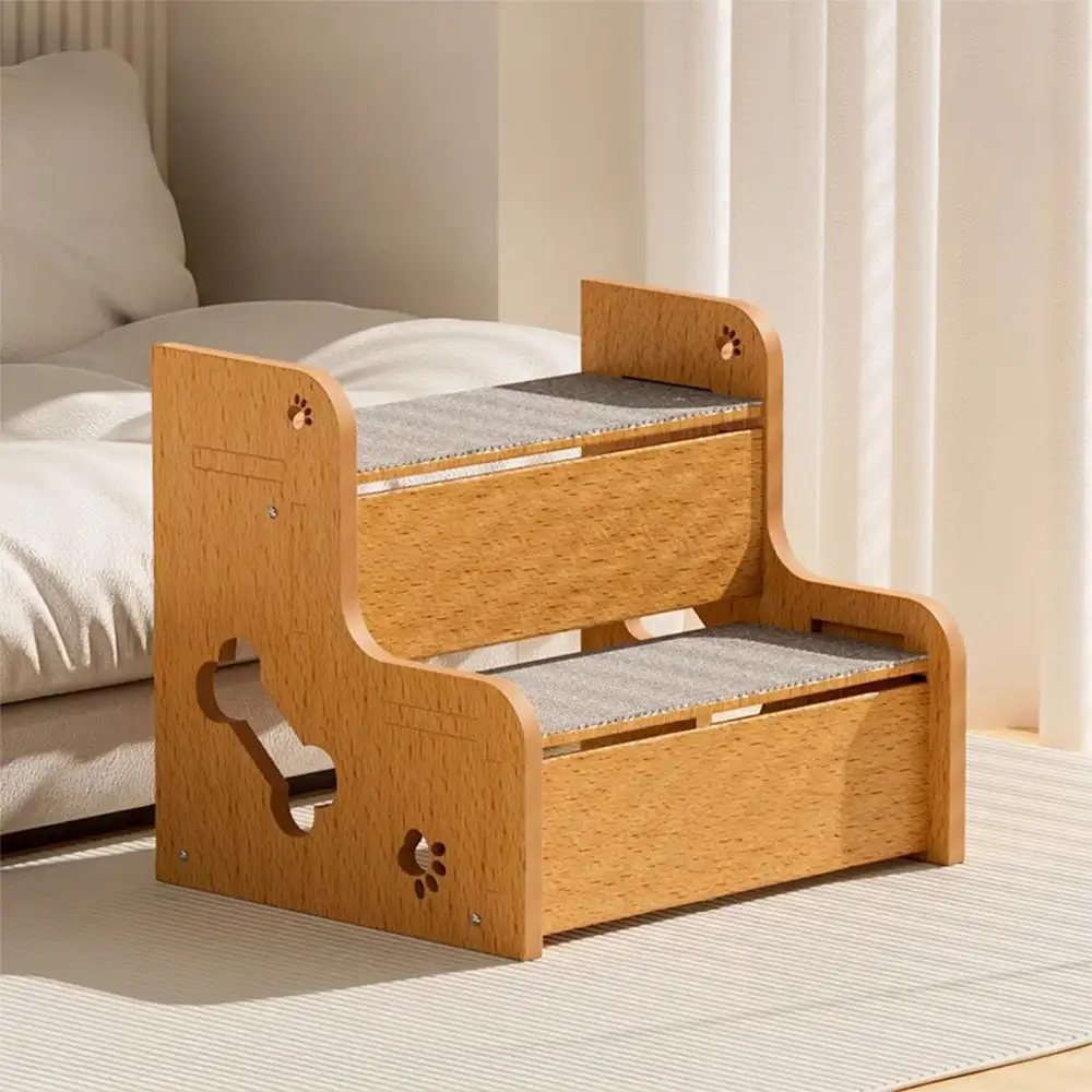 Safe Sturdy Wood Non-Slip Dog Ramp Stairs - Holidayae