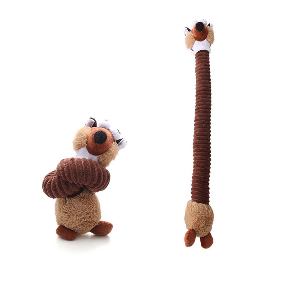 Long Neck Animal Squeaky Plush Dog Toy Interactive Chew Toy - Holidayae