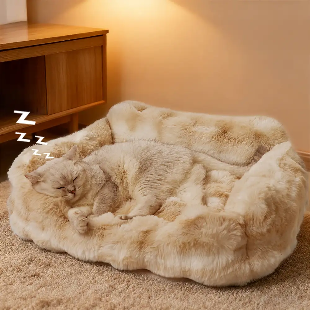 Faux Rabbit Velvet Fluffy Soft Dog And Cat Sofa Bed - Holidayae